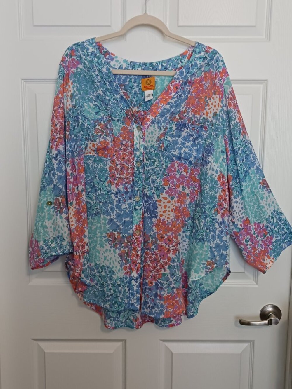 Ruby Rd Woman Lightweight Summer Fabric Tunic Shirt Womens Plus Size 2X